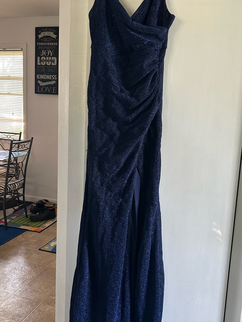 SHEIN Navy Prom Dress